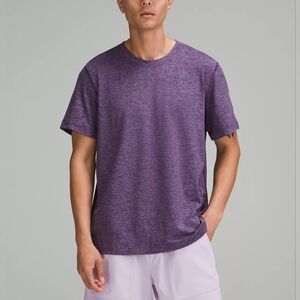 Lululemon Soft Jersey Short Sleeve Shirt Heathered Dramatic Magenta Size XL
